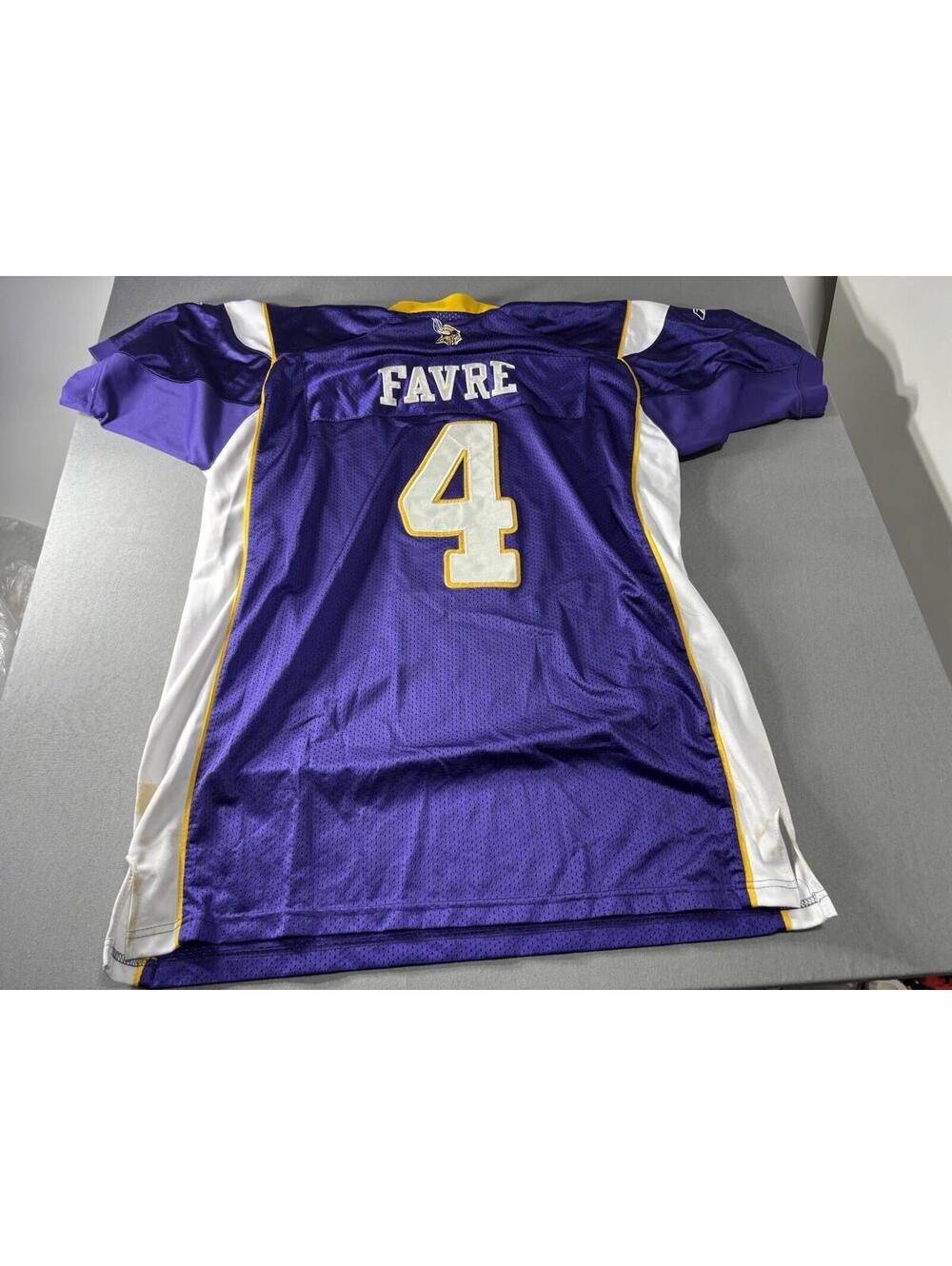 Minnesota Vikings Jersey Mens L White NFL Football Brett Favre 4 Reebok Onfield